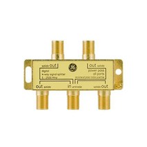 GE 디지털 4방향 동축 케이블 분배기 2.5GHz 5-2500MHz RG6 호환 HD TV와 작동 위성 고속 인터넷 증폭기 안테나 금도금 커넥터 부식 방지 33, 1 Pack