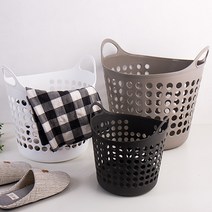 빨래통 빨래 세탁 바구니 분리 가정용 트롤리 다용도 옷 수거함 수납바구니 정리 베란다 미니 수납 소프트 바스켓, 중형(26리터), 그레이