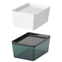 이케아 KUGGIS 쿠기스 수납함+뚜껑 13x18x8cm수납박스정리함리빙공간박스다용도, 화이트_104.858.55