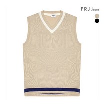 에프알제이 남성 브이넥 배색 니트베스트(F94M-KP018B)