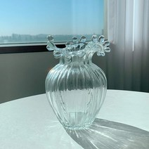 고급 크리스탈 투명 유리 화병 오브제 인테리어 조화 꽃병