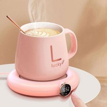 컵 워머 usb 국산 머그 캔들 레트로 인덕션 보온 머그컵 티워머 3단온도조절 컵받침대 티머그 보온받침대 커피워머 머그워머, 핑크