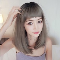 로미즈 여자가발 여성 통가발 단발 반가발 항암 탈모 숏컷 패션, 1개, 클레오_애쉬그레이