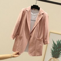 여성 린넨 자켓 블레이저 사무복 디자인 포인트 소매