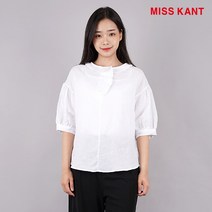 [미스칸트] 린넨 셔링 반팔 블라우스_KNBLM505