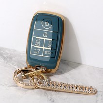 벤오토 기아 자동차 키케이스 레이 모닝 K3 K5 K7 K8 K9 쏘렌토 셀토스 카니발 스포티지 스팅어 쏘울 니로 EV6 모하비 스토닉 TPU 키홀더 키링 키커버 스트랩, JH-KA6, 그레이블루골드