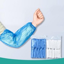 PURE 일회용 비닐 팔토시 작업용 위생 50켤레입 비닐팔토시 일회용팔토시 휴대용팔토시 일호용토시 생활방수, 화이트