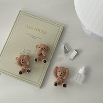 그날의향기 테디베어 곰돌이 차량용 석고방향제 차량용방향제 새차선물 디퓨저 방향제, 블랙체리, 눈가린 테디베어