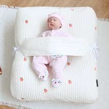 플랫화이트 역류방지쿠션 인견+가슴안정 스트랩, 인견 화이트 복숭아