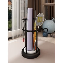 요가 매트 선반 수납 운동기구 선반 가정용 라켓 정리 수납 선반Yq0228, 화이트 플레이트 블랙 랙, 레이어 1