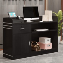 포스 계산 대 기 다이 책상 테이블 가게 매장 카운터, 가벼운 호두 80x42x92cm