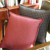 체크 무늬 학생 책상 등받이 쿠션 커버 오피스 사무실 비게 병원 비개 신혼집 소파 원룸, 레드