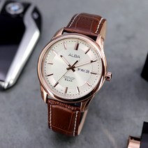 세이코 알바 클래식 남성 가죽 시계 AV3254X1