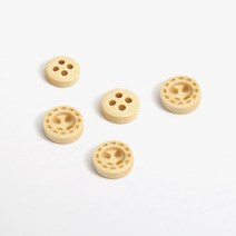 [울클럽]스티치 우드 단추 (9mm / 5개 1세트) 4구멍 가디건 셔츠 나무단추 양면활용