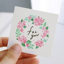 에브리데이쇼핑늘봄 정사각 스티커 FOR YOU 20장 플라워 리스 코팅스티커 라벨 아트지스티커 스티커 캘리그라픽스티커+dpqmflepdl, 상품대박, 상품대박