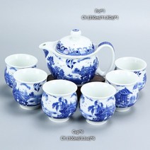 다도 다기 휴대용 중국 세라믹 차 세트 쿵푸 도자기 컵 드래곤, 플라이 윙 투 윙 세트