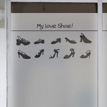 뭉키데코 뭉키데코 고급컷팅안개시트_BSP-383_아이 러브 슈즈(90×90cm) (2939498)