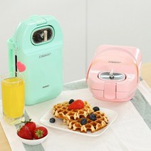 타이머 와플메이커 와플기계 미니 붕어빵기계 크로플기계 샌드위치메이커 와플팬, 01.민트
