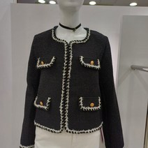 막스카라 라운드 노카라 트위드 자켓