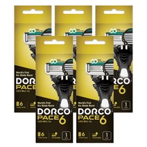 도루코 PACE6 6중날 일회용 면도기 페이스6 휴대용 면도기 (정품 개별포장), 5개, 1개입