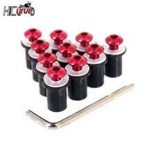 바이크 오토바이 앞 유리 볼트 나사 너트 패스너 야마하 호환 TMAX 530 500 TMAX530 TMAX500 XP500 TDM900 5mm 10 피스, [02] Red