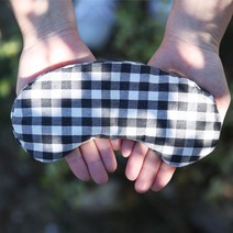 국산 팥 수면안대 온열안대 눈건조 천연 곡물 온찜질 찜질 온열 체크무늬, 초록체크