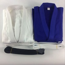 주짓수 도복 전문 대회 사용 유도 유니폼 훈련 slub 패턴 순면 흰색과 파란색 jujitsu 성인 모델