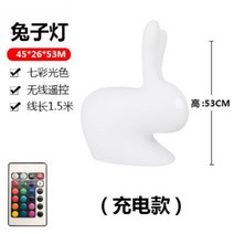 PE 공공 조형물 LED 토끼 무드등 초 대형 야외 장식 오브제, 토끼 53CM(충전식)