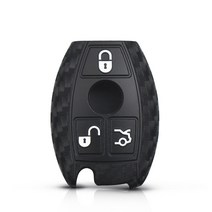 KEYYOU 2/3 버튼 카본 실리콘 자동차 키 케이스 자동 보호대 커버 메르세데스 벤츠 A180 A200 A260 W214 W211 A CLASSE, 3 Buttons, 1개, 단일