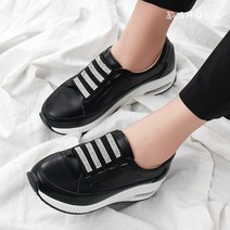 슈아 컴포트 에어쿠션 발등 큐빅 키높이 통굽 슬립온