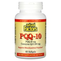 네추럴 팩터스 PQQ 10 PQQ 20mg CoQ10 200mg Softgels 60정, 소프트젤 60정, 1개