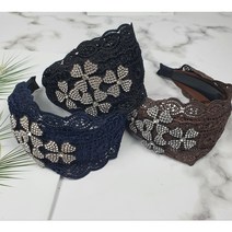 9cm 레이스 큐빅 빅 와이드 넓은 편안한 빗살 귀안아픈 요리 엄마 주방 식당 헤어밴드 머리띠