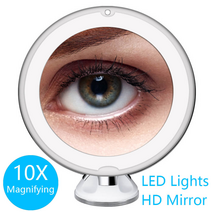 메이크업거울 스마트 화장거울 led 거울 10x 돋보기 메이크업 조명 360 회전 화장, 화이트 10x