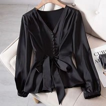 쥬크 bcbg 블라우스 L-4XL 패션 여성 캐주얼 긴 소매 셔츠 흰색 검은 색