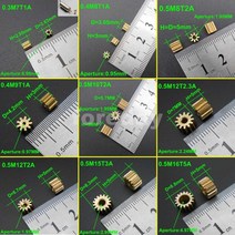 베어링 608베어링 유니트베어링 10 개몫 구리 스퍼 기어 황동 0.3M 0.5 M 모듈러스 조리개 1MM 2MM 3MM 3.1, 03 0.4M8T1A