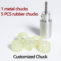 ZONESUN 캡핑 기계 척 캡 캡퍼 28-32mm 38mm 10- 50mm 원형 플라스틱 병 보안 링 실리콘 캡핑 포함, Set 4