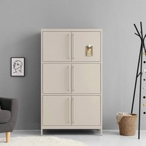 마켓비 PIDOR 철제수납장 캐비넷 6문 9131600, 솔리드베이지 1328.2969