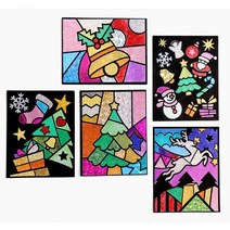 [ABC문구] 민화 포일 아트 세트 만들기 꾸미기 팝아트 동물 캐릭터 크리스마스, 2. 크리스마스 포일아트 (선물상자), 1개