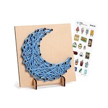 스트링 아트 만들기 세트 재료 감정 놀이 어린이 DIY 키트 우드 공예, 스트링아트（달) ＋ 사은품 증정