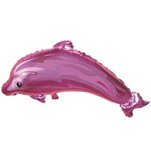 렛츠파티 이니셜풍선 숫자풍선 은박풍선 헬륨풍선 파티용품 이벤트풍선, 돌고래 핑크, 1개