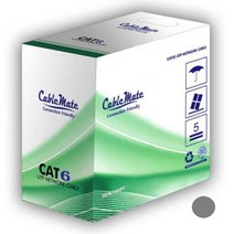 케이블메이트 CAT6 305M 블루 단선 UTP 랜케이블 랜선 시공용 납품용, cat.6 305m 그레이