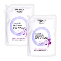 샤워메이트 스위트&모이스처 바디워시 리필용, 2개, 2000ml