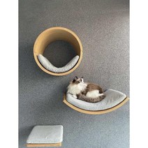벽고정 캣선반 고급 북미 호두나무 거실 DIY 계단 캣워커, F 3종 애쉬그레이