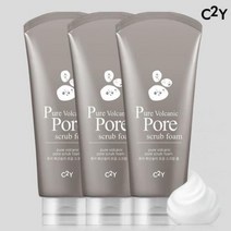 C2Y 퓨어 화산송이 스크럽 클렌징폼 220ml 3개 대용량 세트/ 모공관리 딥클렌징 저자극