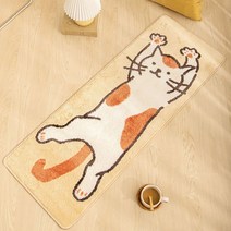 고양이무늬 침대 소형 러그 발매트 일자 에어비앤비 인테리어소품