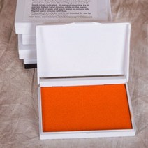 제이즈 아기 발자국 무독성 핸드 스탬프 신생아 기념품 주조 잉크 패드 손자국 각인 클레이 애완동물 발 프린트, [02] orange