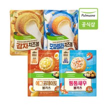 풀무원 감자치즈볼1봉+모짜렐라치즈볼1봉+에그볼카츠1봉+쉬림프볼카츠1봉, 감자치즈+모짜치즈+에그볼+쉬림