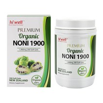 뉴질랜드 하이웰 프리미엄 오가닉 노니 1900mg 200캡슐 포도씨오일 노니분말, 1box