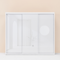 레오가구 화이트 하이그로시 슬라이딩장롱/옷장 (2통구성), 4서랍장, 6서랍장