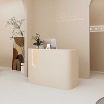 인포메이션 데스크 계산대 업소용 카운터 포스기 테이블 식당 호텔, 유백색 200x60x100cm